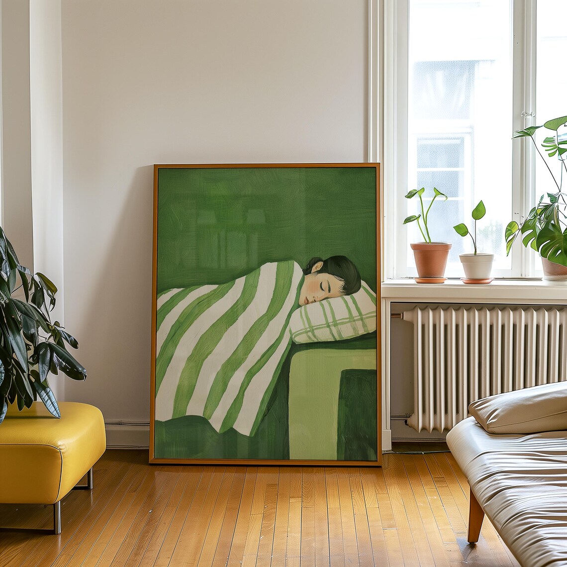 Emerald Green Abstract Contemporary Minimalist Art - Image 5