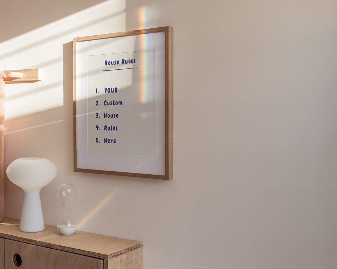 Custom Home Rules Poster, Handwritten House Rules - Image 6