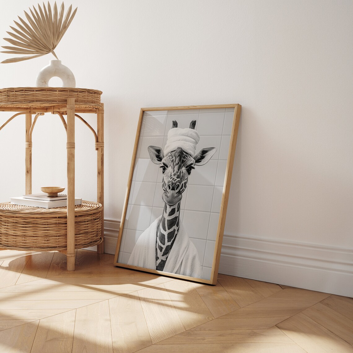 Funny Giraffe Bathroom Art Print, Humorous Decor - Image 2
