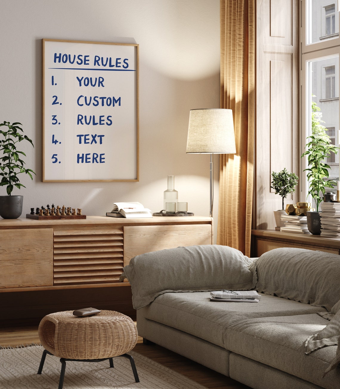 Home Rules Customizable Poster, Handwritten Art Print - Image 4