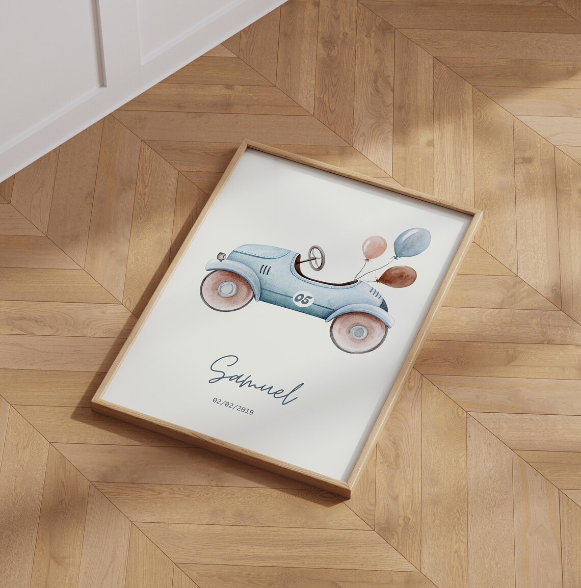 Customizable Name Birthday Sign, Watercolor Car Print - Image 6