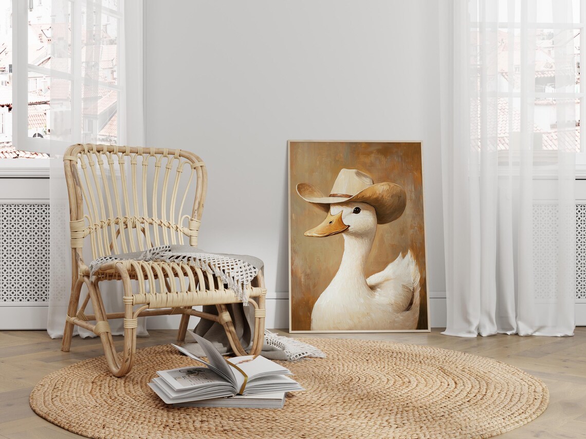 Cowboy Goose Poster, Funny Nursery Kids Room Decor - Image 3