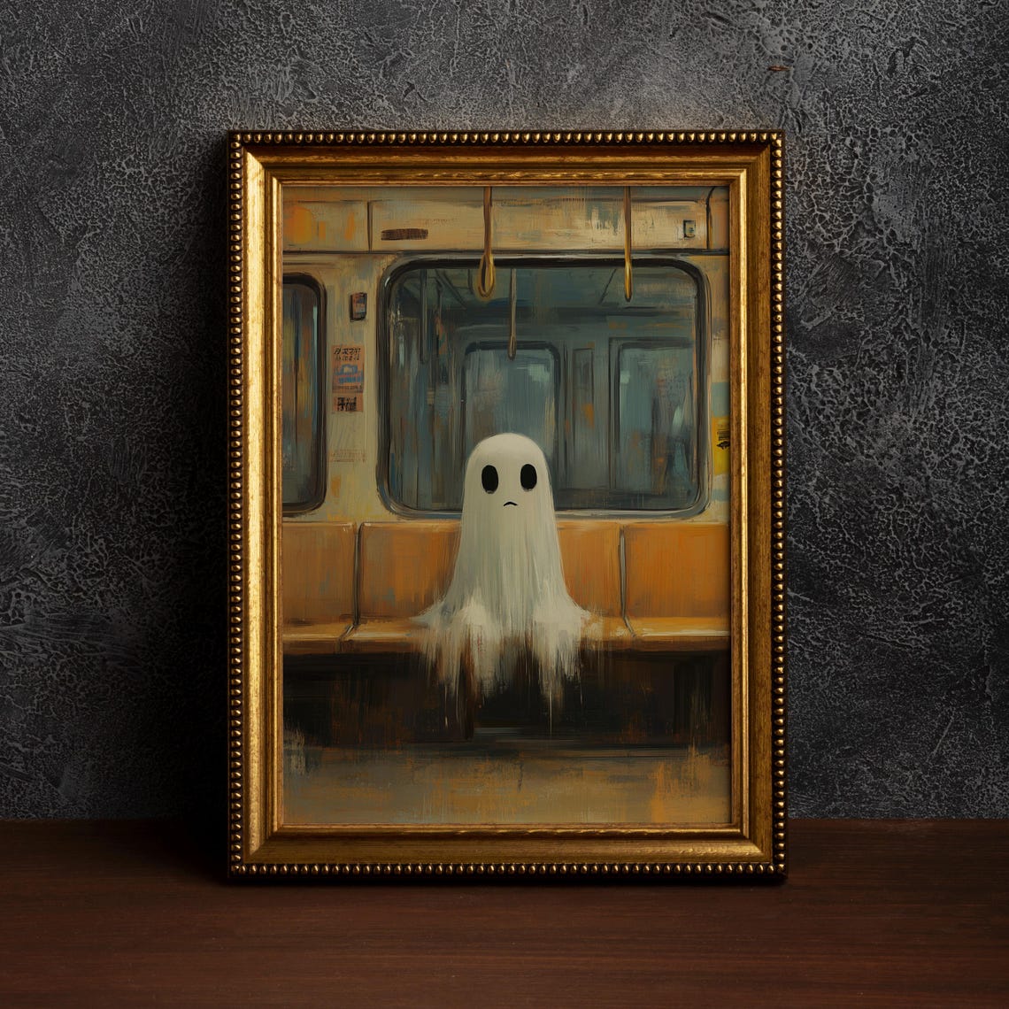On Subway Halloween Wall Artgothic Decorhalloween Indoor Decormelancholic Art Gothic Eleganceabandoned Station Artsingle Poster