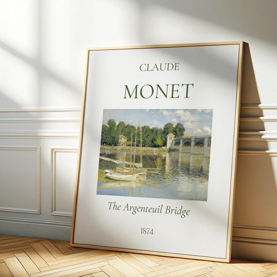 Claude Monet Art Print The Argenteuil Bridge Monet Exhibition Poster Monet Painting Vintage Home Poster Famous Artist Posters