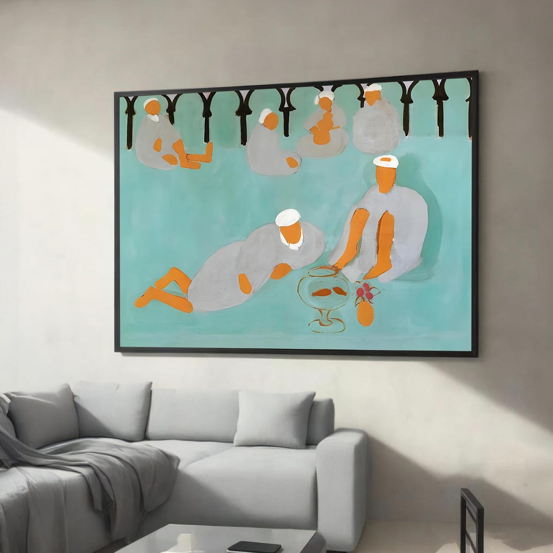 Matisse Inspired Moroccan Cafe Social Gathering Minimalist Art Poster