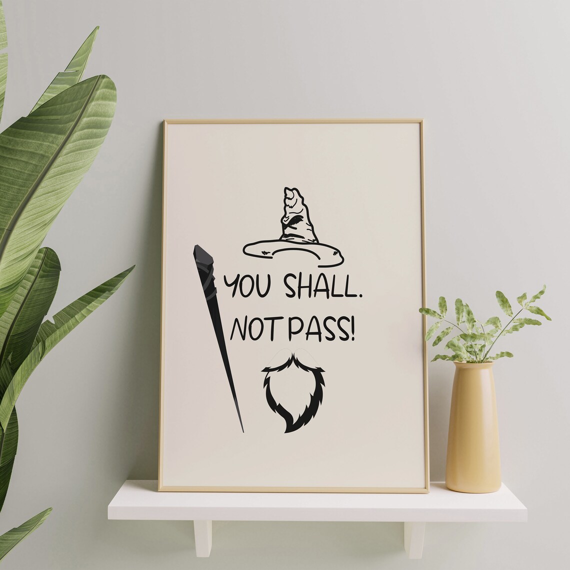 Gandalf You Shall Not Pass Famous Quote Print Film Wall Art Best Funny Movie Quote Poster Wall Decor Print - Image 2