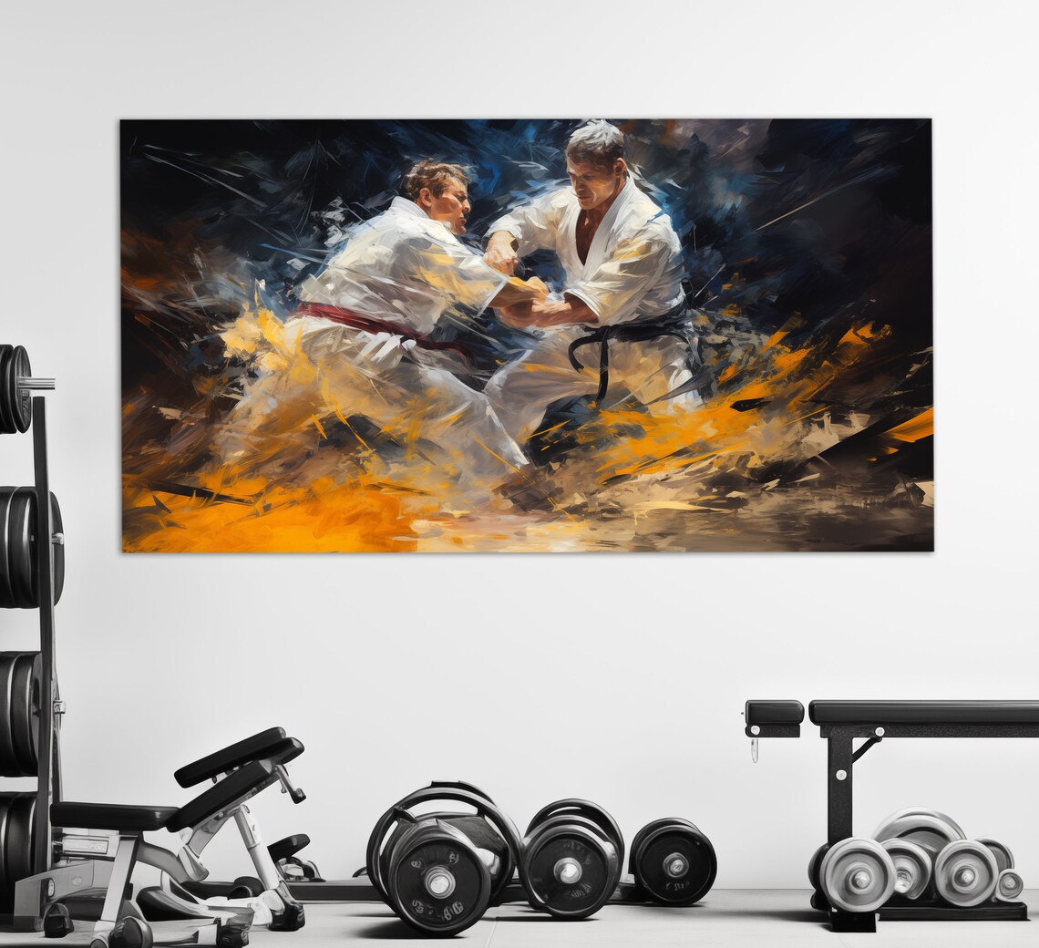 Abstract Judo, Oil-Painting-Style Judo Art Print