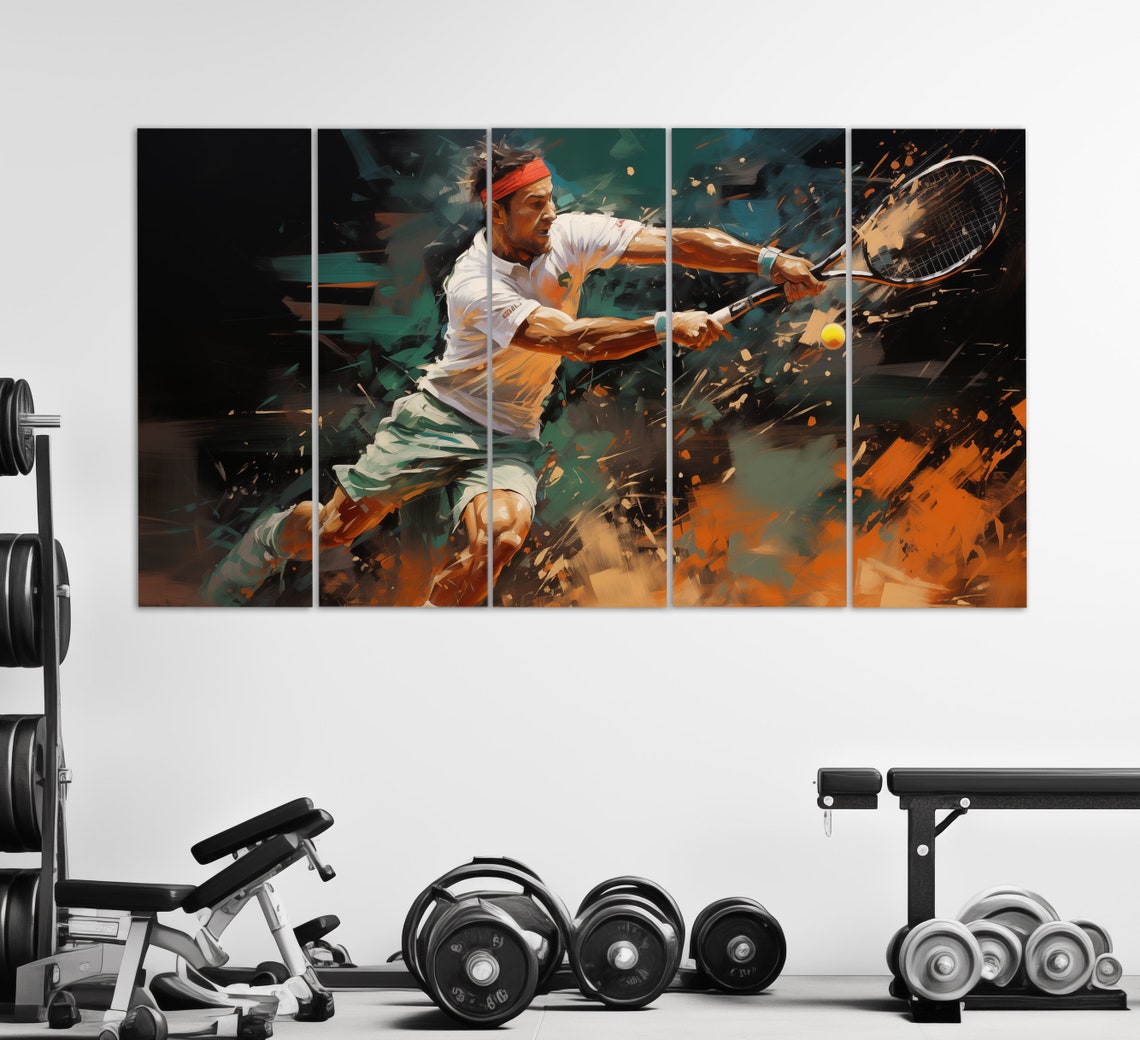 Abstract Tennis Print In An Oil Painting Style Tennis Wall Art Tennis Painting Tennis Poster Tennis Fan Gift - Image 2