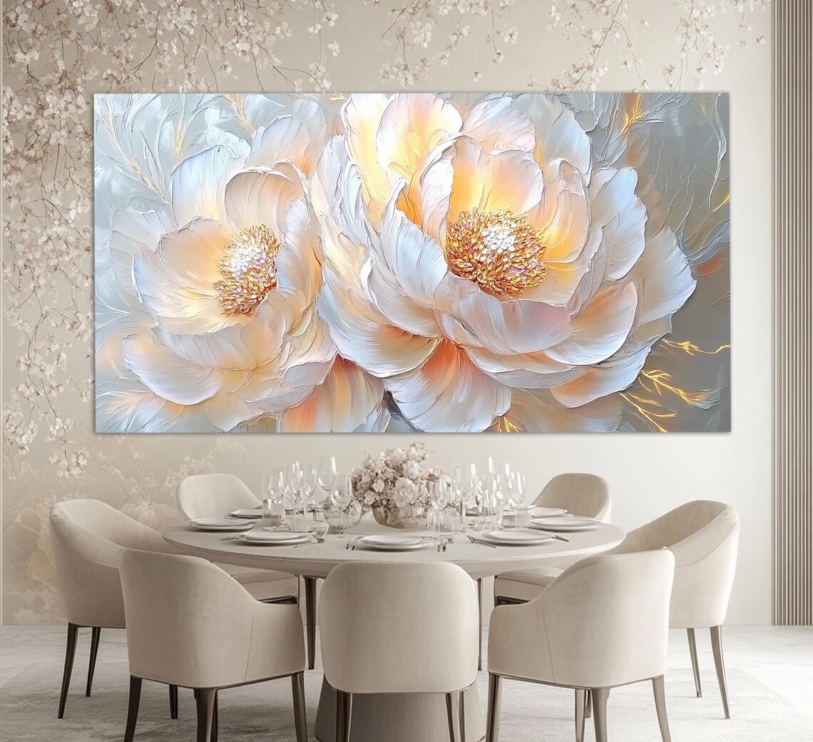 Soft Tones Peonies, Abstract Floral Art Print