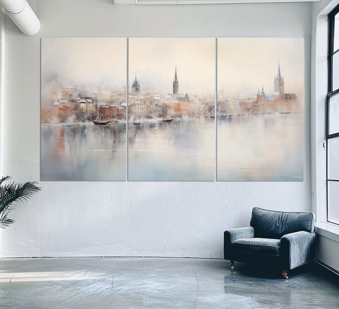 Stockholm Print In A Vintage Oil Painting Style Abstract Stockholm Wall Art Stockholm Painting Sweden Wall Art Sweden Art - Image 6