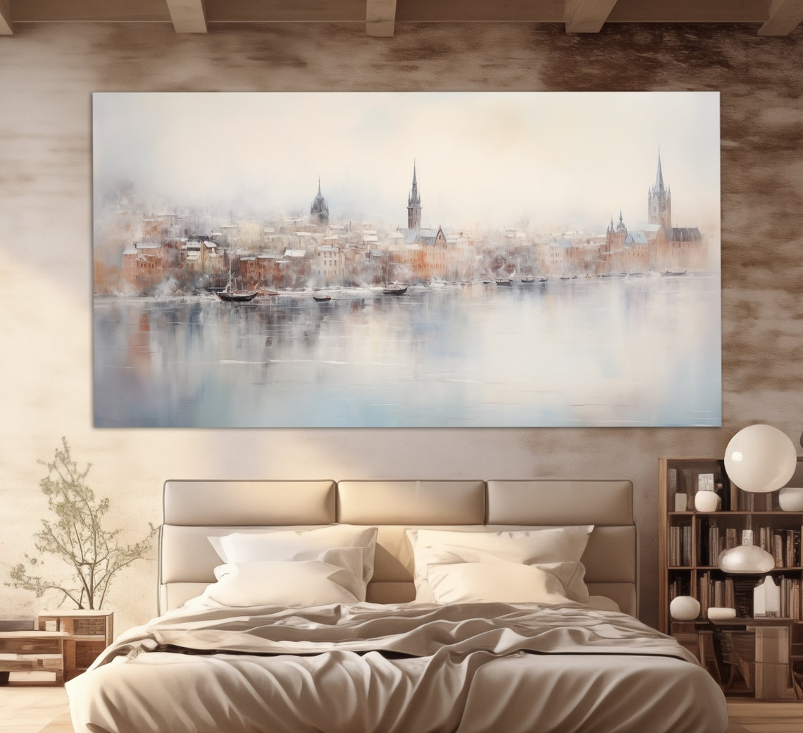 Stockholm Print In A Vintage Oil Painting Style Abstract Stockholm Wall Art Stockholm Painting Sweden Wall Art Sweden Art - Image 4