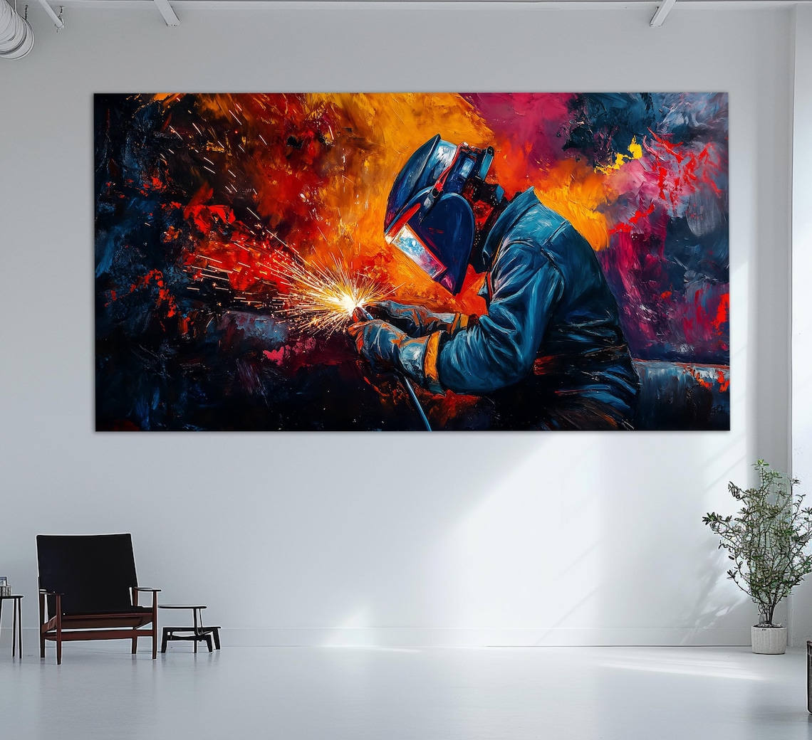 Welding Factory Wall Decor, Industrial Art Print - Image 4