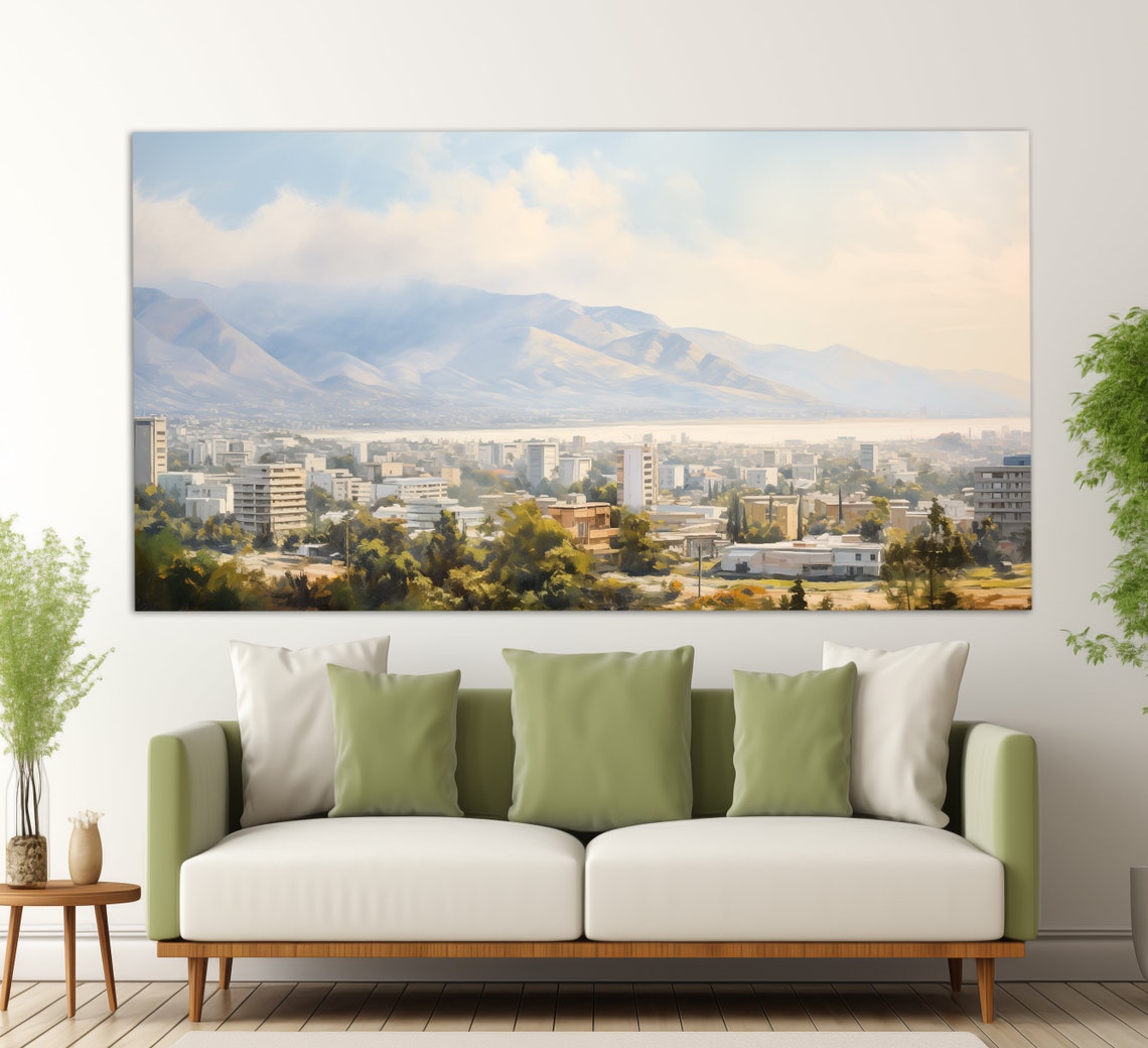 Tirana Print In A Vintage Oil Painting Style Abstract Tirana Wall Art Tirana Painting Albania Wall Art Albania Art