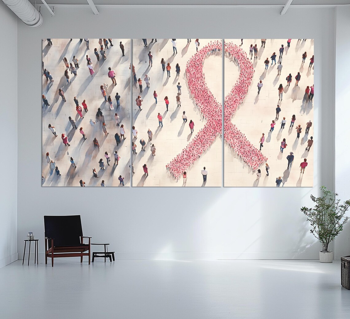 Breast Cancer Ribbon Motivational Art Print, Hospital Decor - Image 3