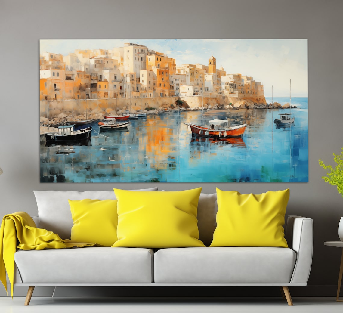 Sicily Vintage Oil Painting Style Wall Art Print
