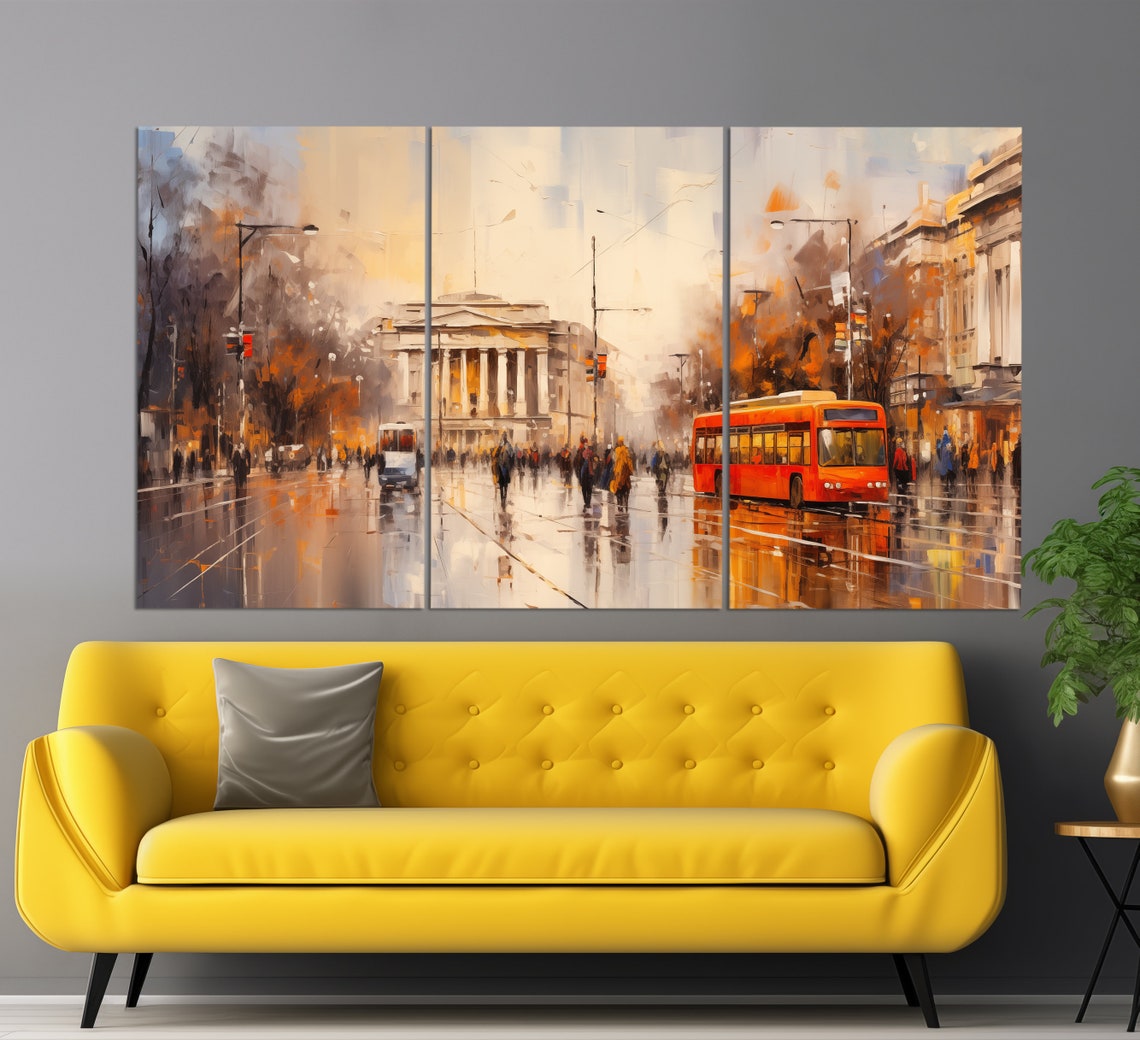 Skopje Print In A Vintage Oil Painting Style Abstract Skopje Wall Art Skopje Painting North Macedonia Wall Art Macedonia - Image 2