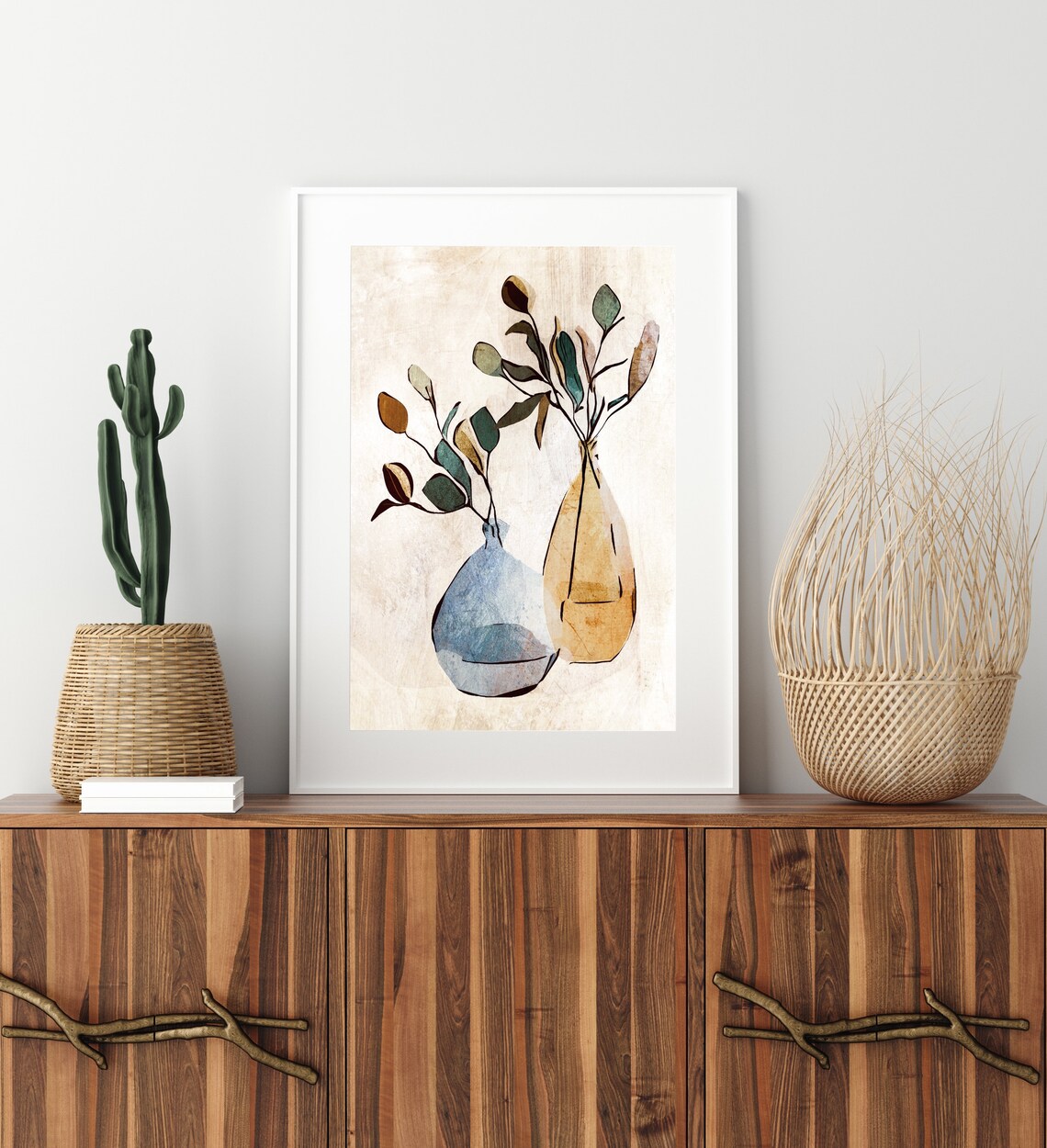Modern Abstract Floral Illustration, Botanical Flower Art