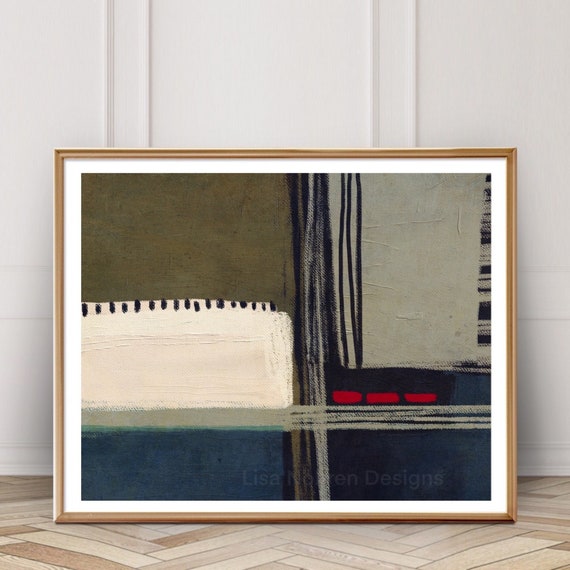 Neutral Abstract Minimalist Art Print, Geometric