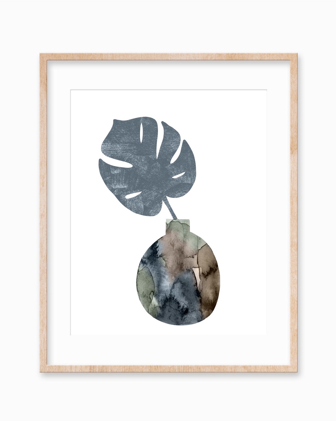 Neutral Watercolor Abstract Plant Botanical Wall Art