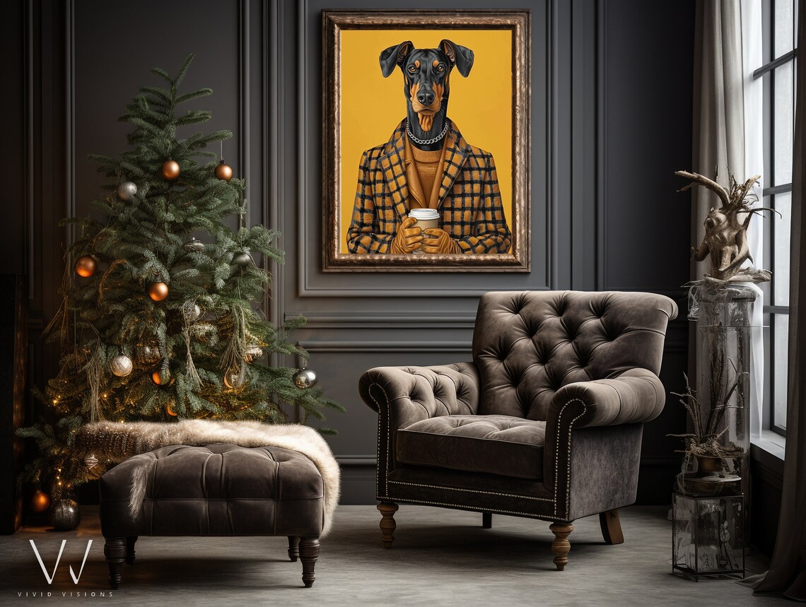 Modern Doberman Portrait, Contemporary Dog Poster - Image 4