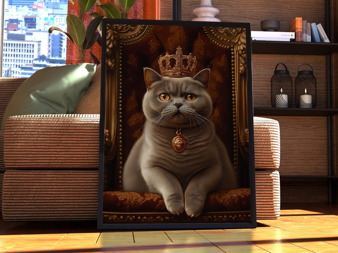British Shorthair Royal Portrait Cat Poster