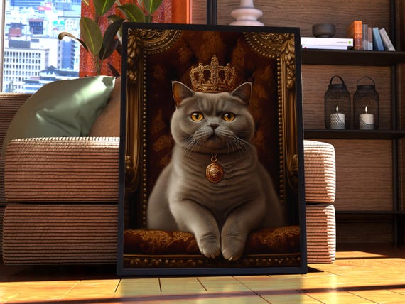 British Shorthair Royal Portrait Cat Poster
