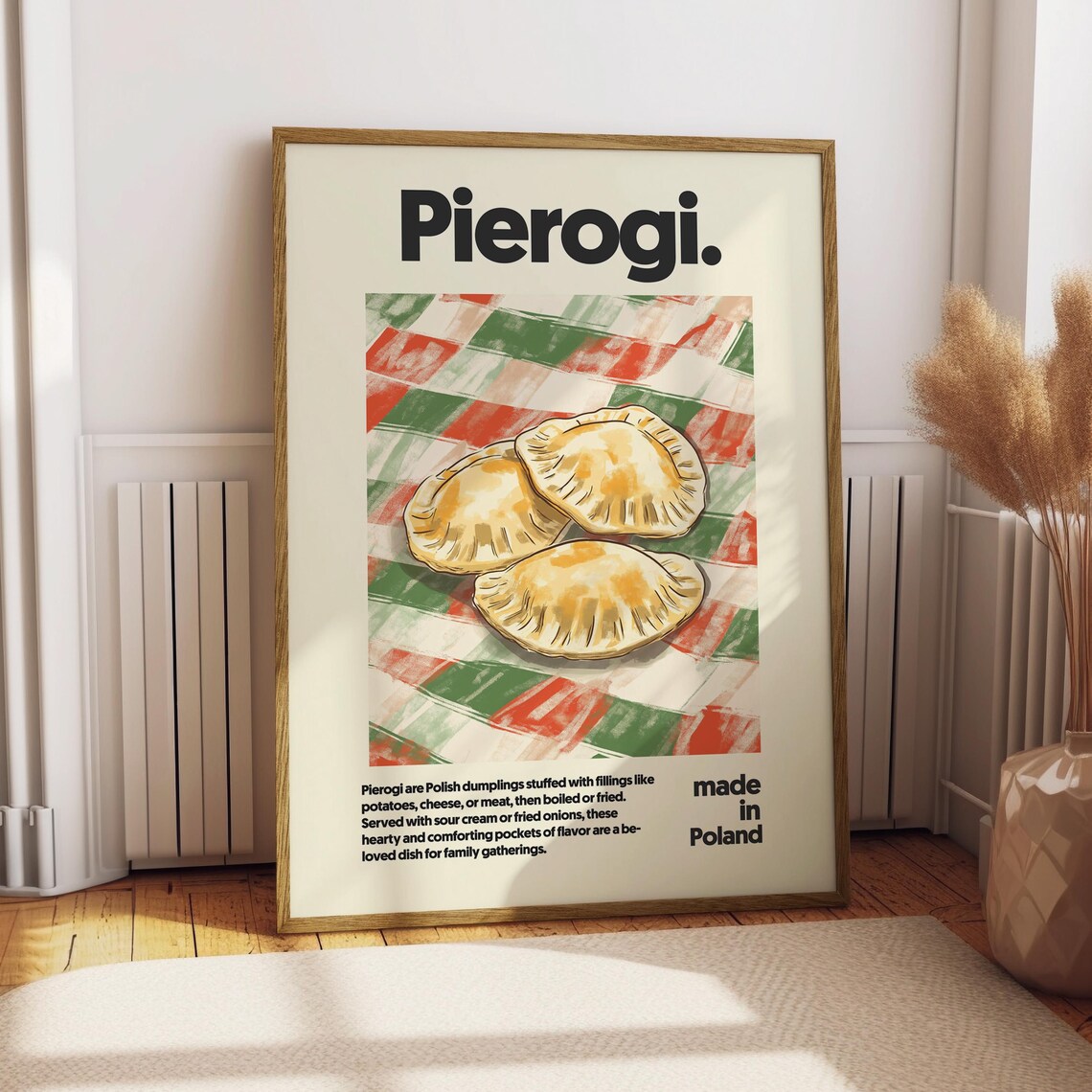 Pierogi Polish Dumplings Food Art Kitchen Comfort Dish Poster