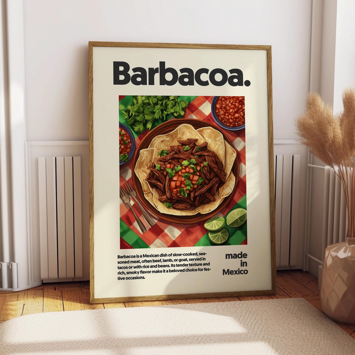Barbacoa Poster Food Kitchen Decor Print Mexican Wall Art Cuisine