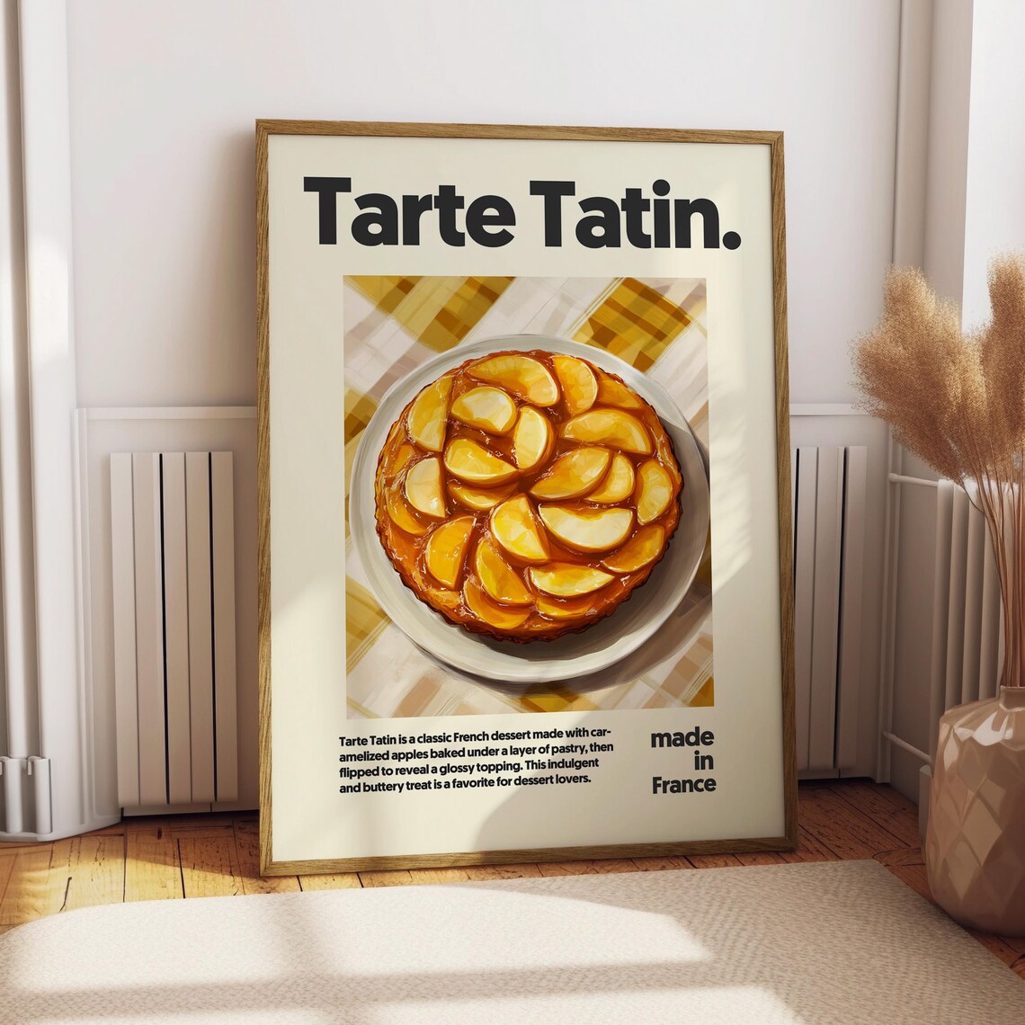 Tarte Tatin French Dessert Caramelized Apple Tart Kitchen Poster