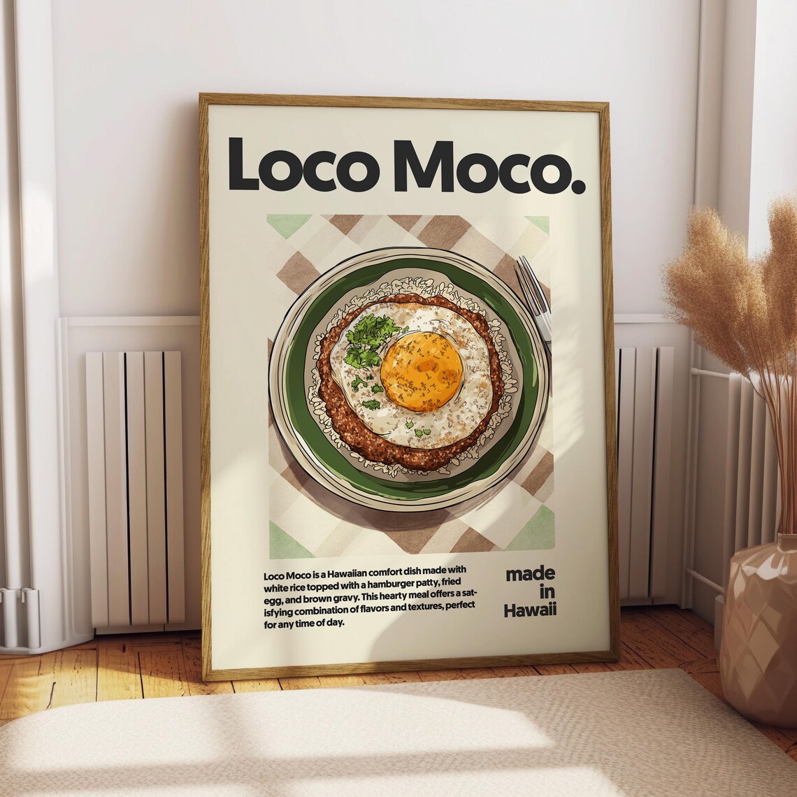 Loco Moco Poster Print, Hawaii Kitchen Decor