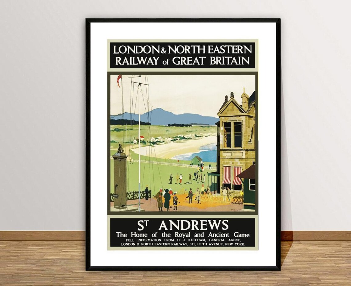 St Andrews Vintage Travel Poster, Scotland Art Print - Image 2