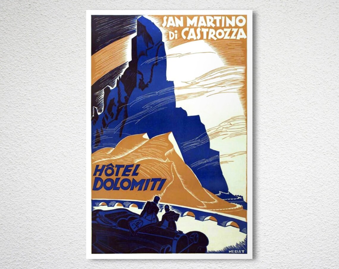 San Martino Di Castrozza Hotel Dolomiti Dramatic Peak Travel Poster - Image 2