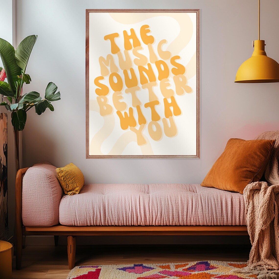 Music Sounds Better With You Retro Poster Print - Image 3