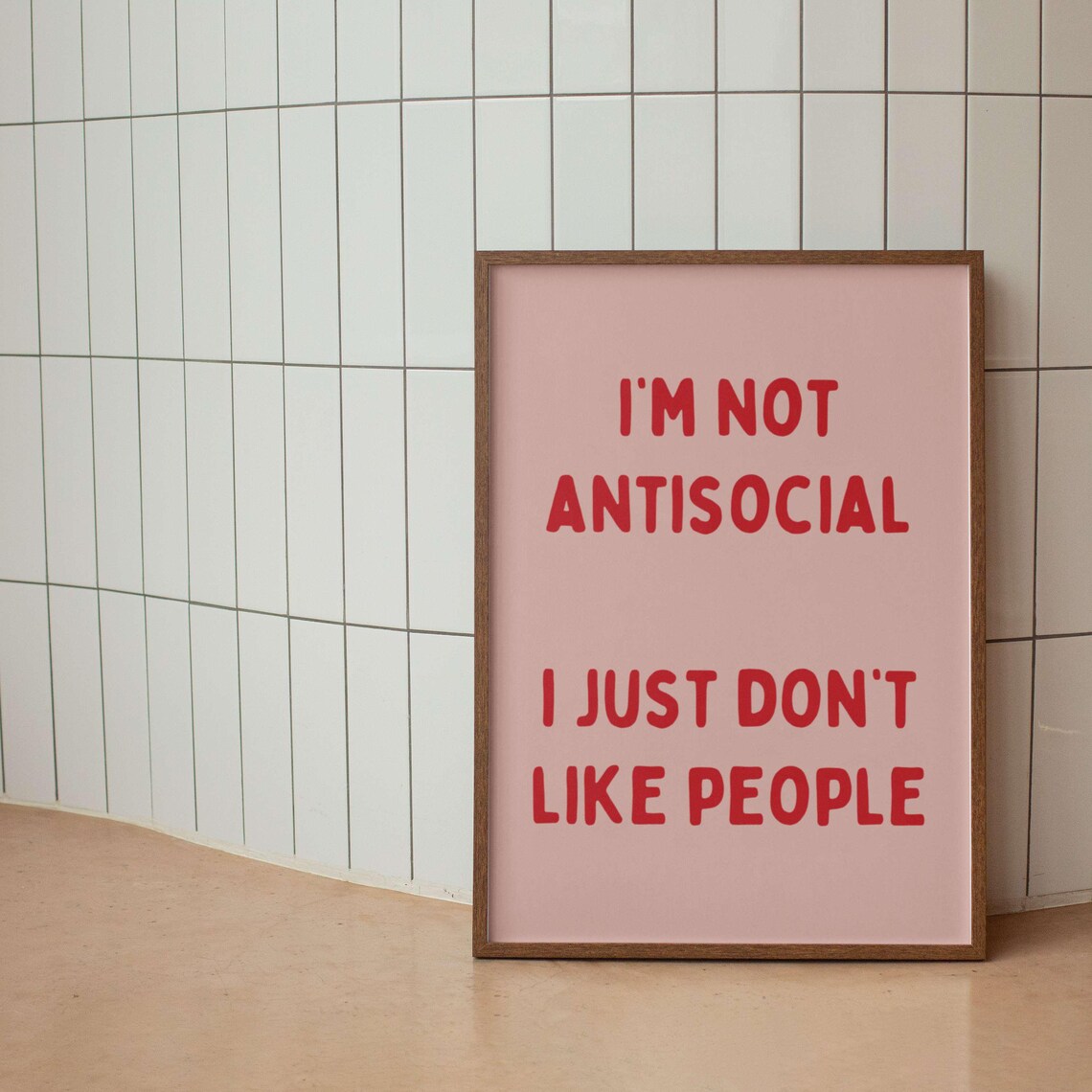 Im Not Antisocial I Just Dont Like People Navy Blue Funny Poster - Image 3