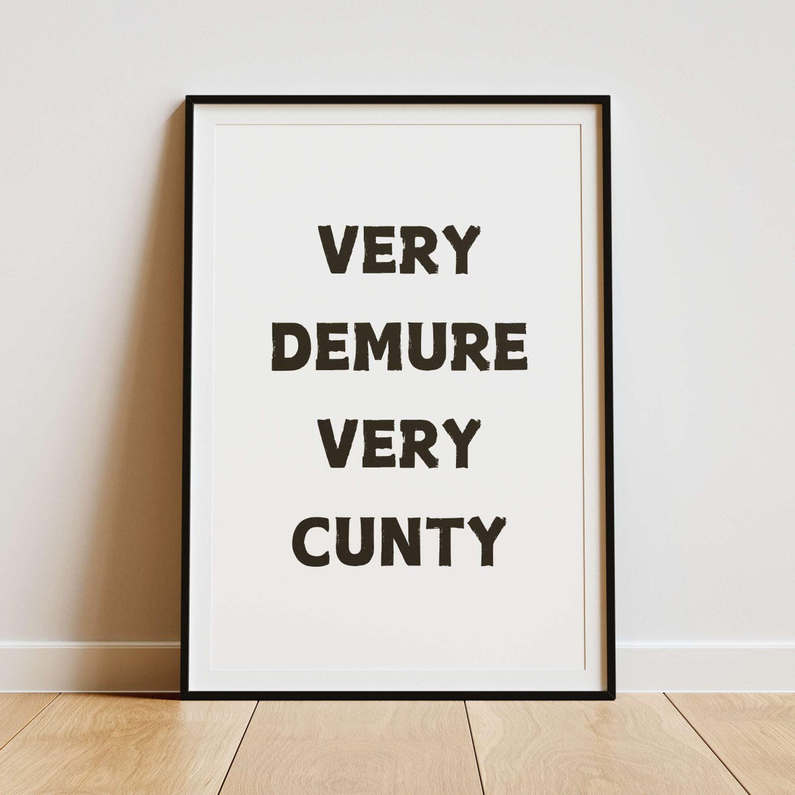 Very Demure Very Cunty Funny Red Pink Meme Typography Poster - Image 2