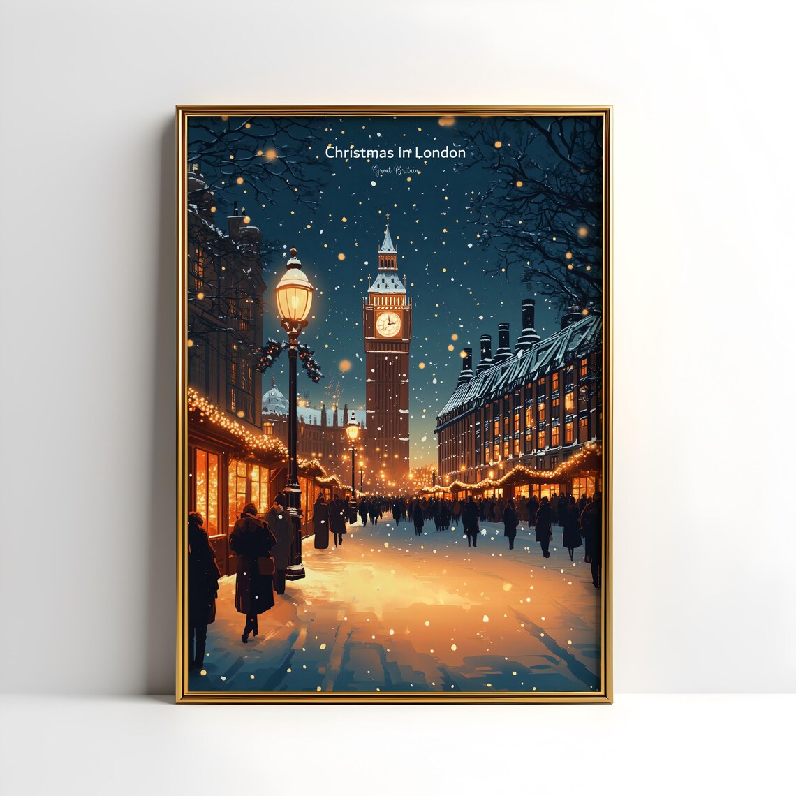 Christmas In London, Great Britain Travel Poster