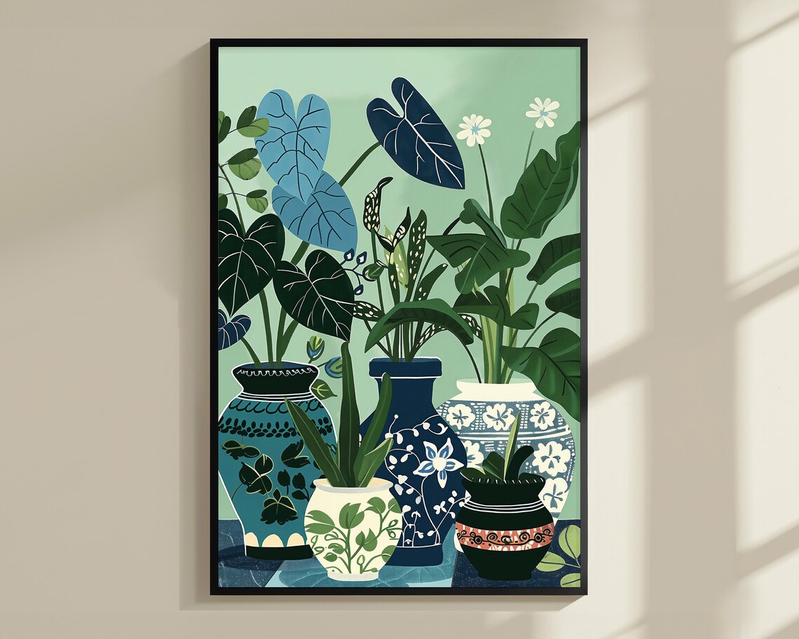 Boho Antique Vases Botanical Still Life Art Print - Image 3