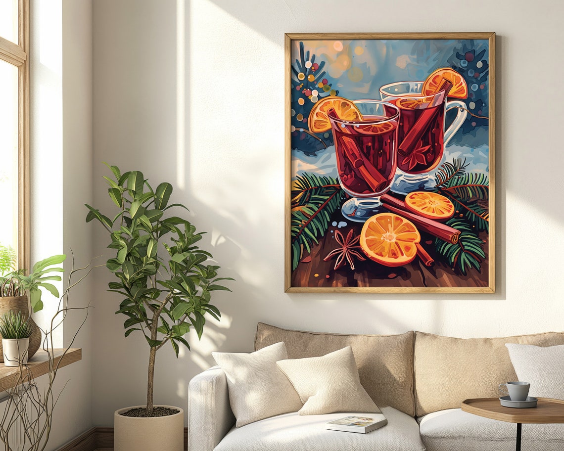 Mulled Wine Winter Warm Spice Orange Cinnamon Cozy Christmas Poster - Image 4