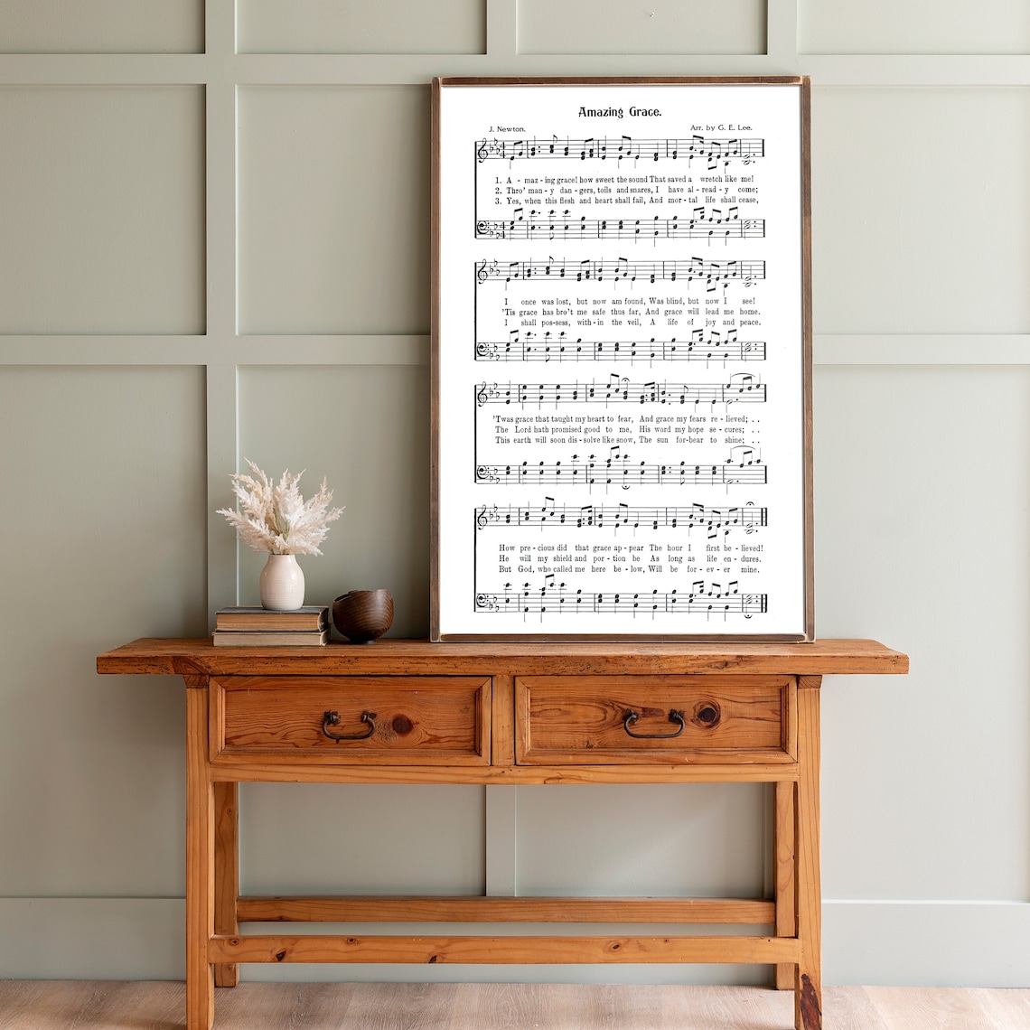 Amazing Grace Hymn Sheet Music Wall Art Print - Image 2