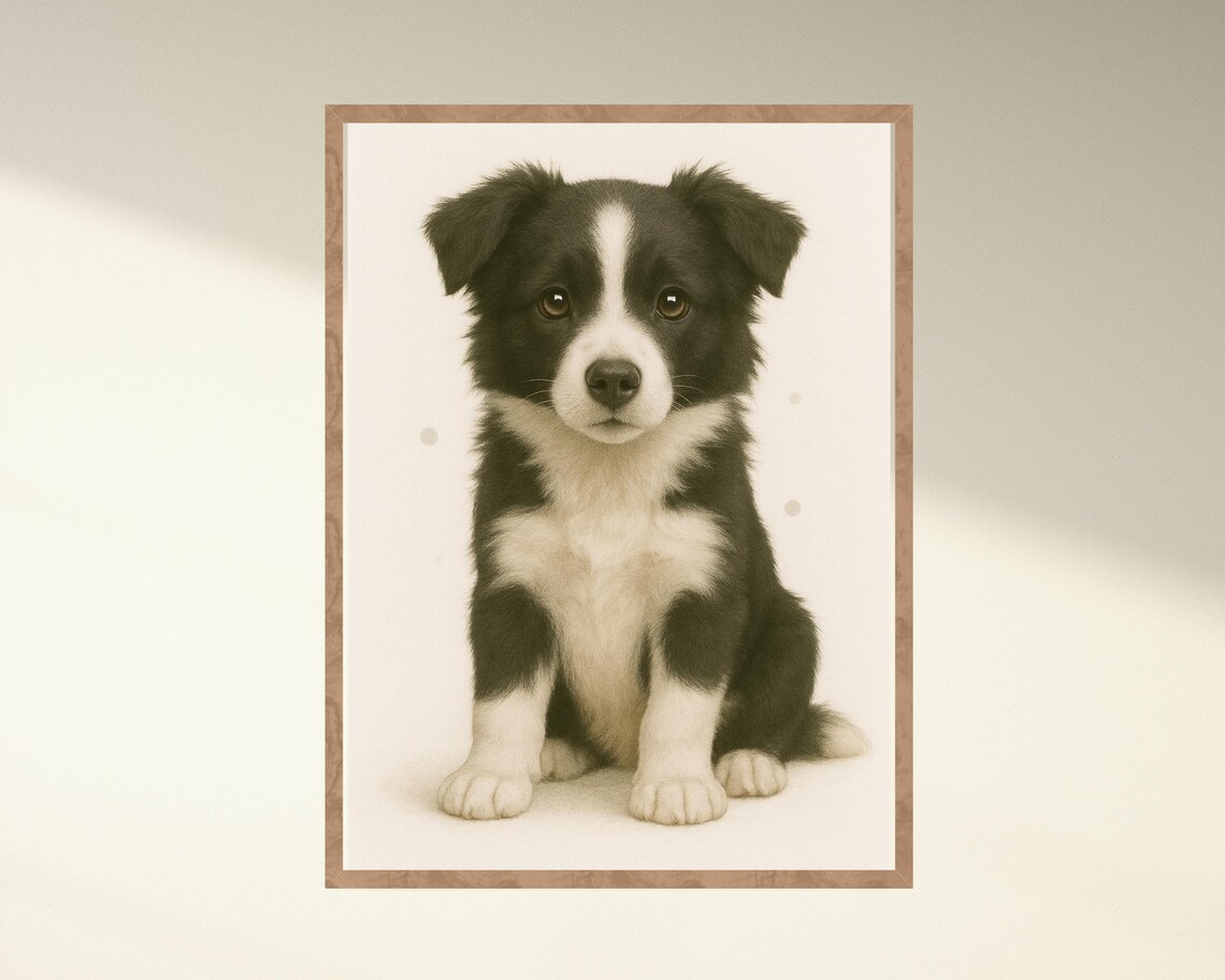 Border Collie Art Print, Cute Nursery Dog Decor - Image 4