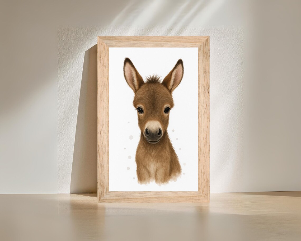 Farm Nursery Donkey, Cute Baby Donkey Poster