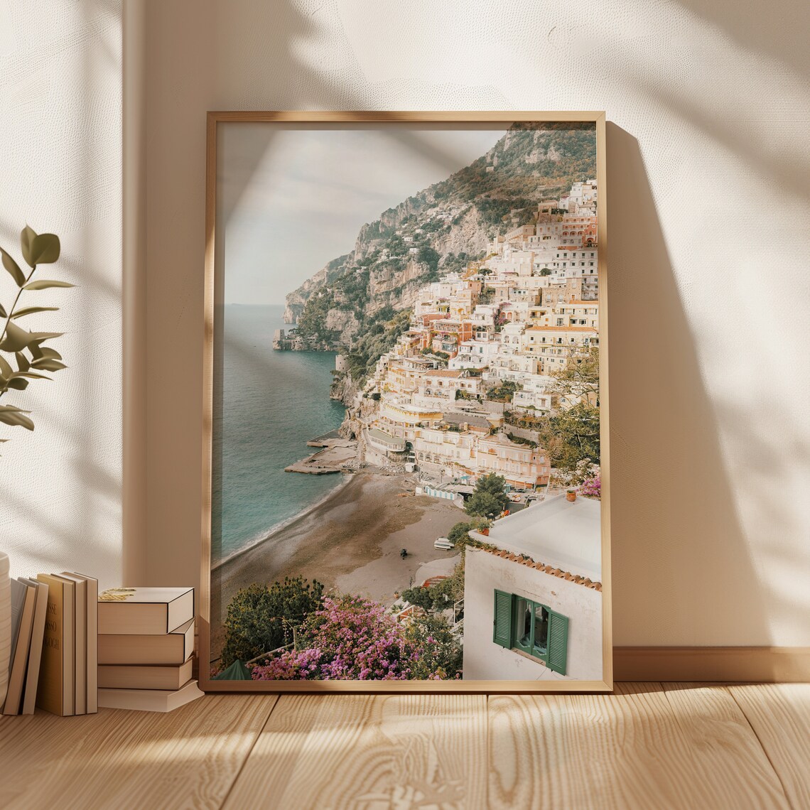 Positano Italy Pastel Village Cliffside Amalfi Coast Village Poster - Image 4