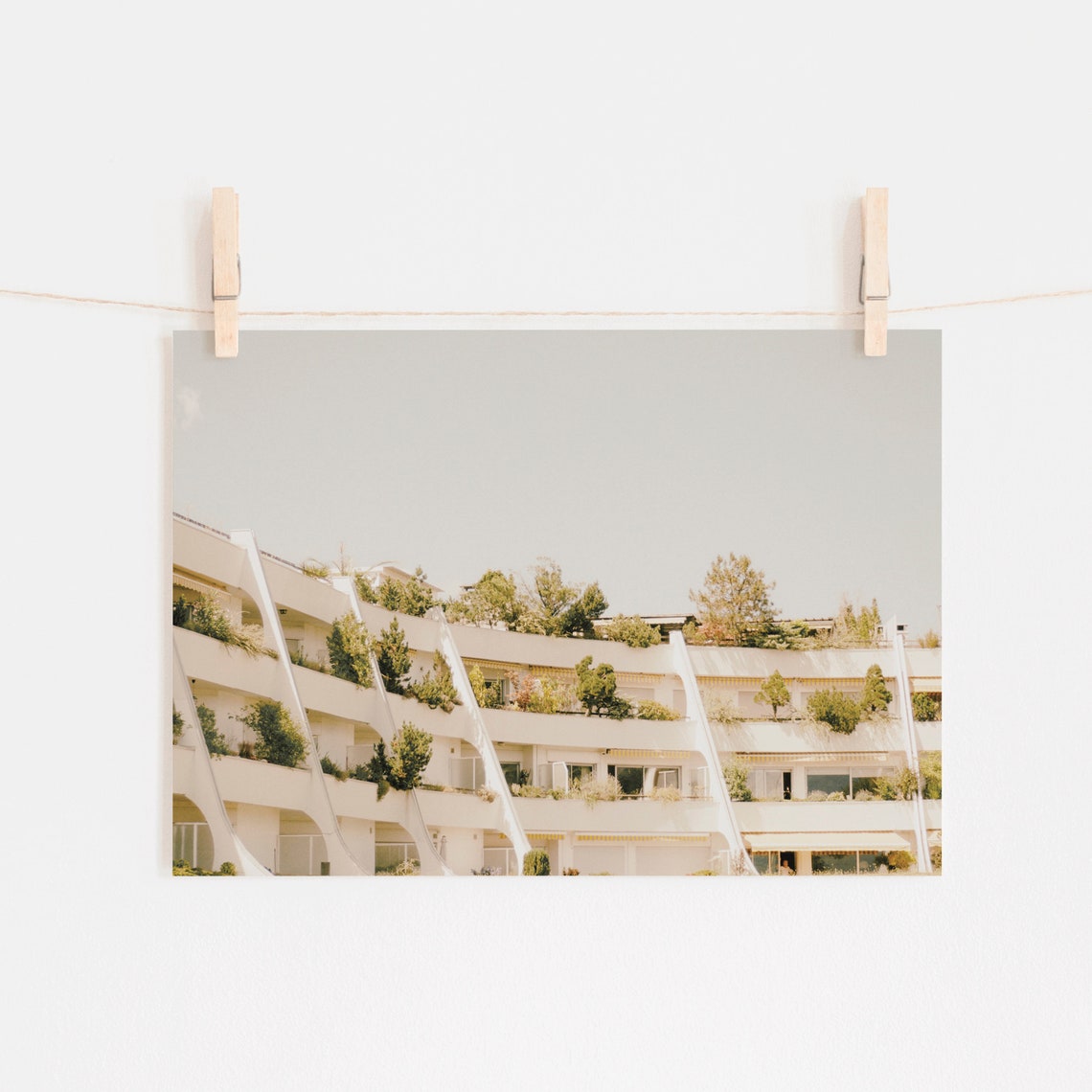 Apartment Architecture Greenery In Apartment White Building Print Architecture Wall Art Innovative Architecture Industrial Photo - Image 3