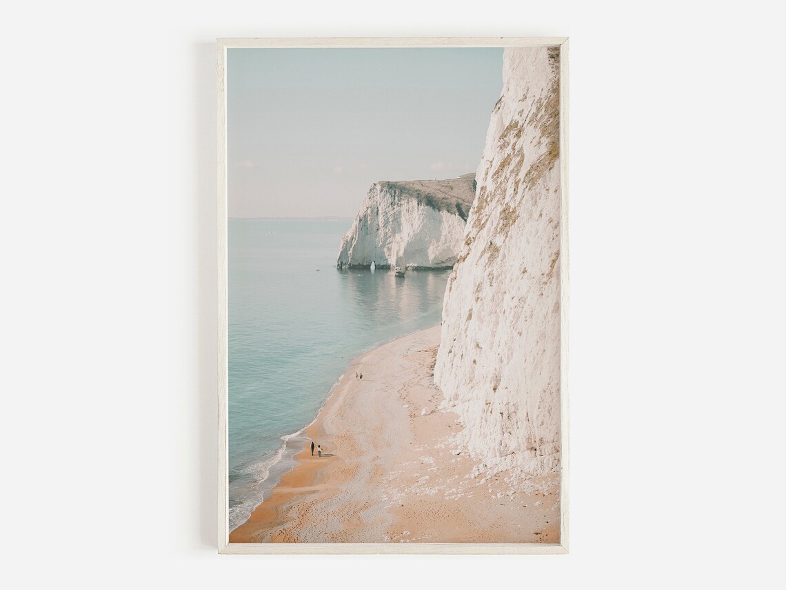 White Cliffs Ocean Print, Coastal Wall Art