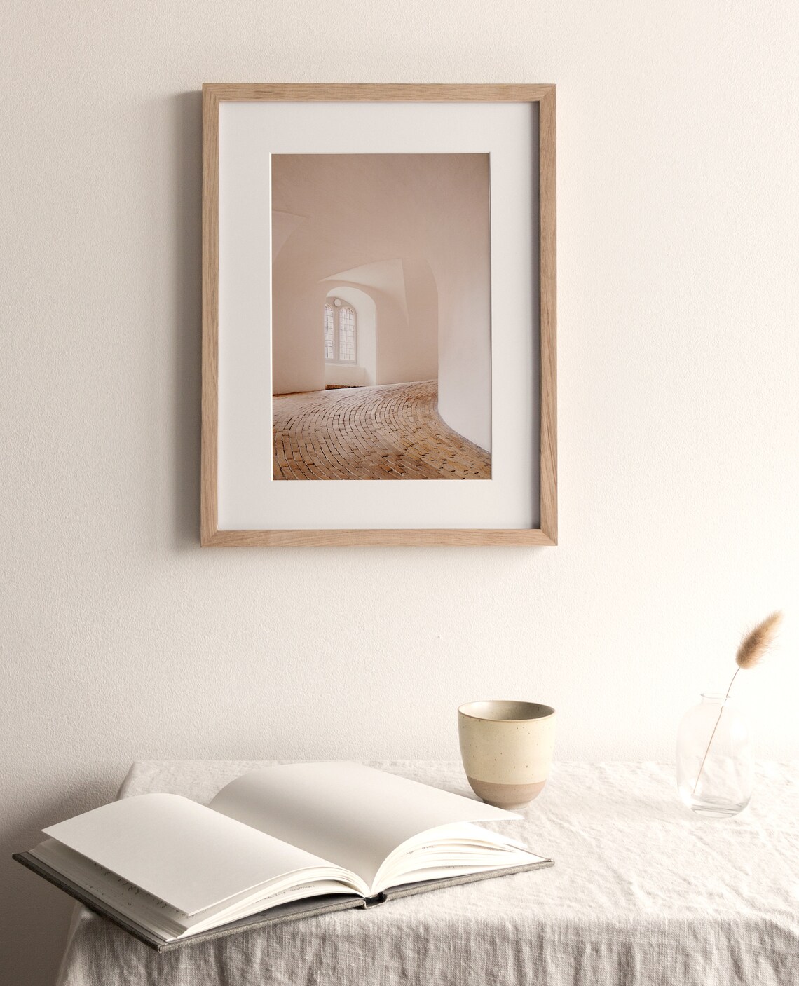 Round Tower Copenhagen Neutral Minimalist Art Print - Image 4