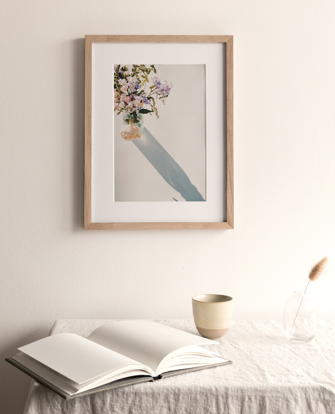 Pastel Wildflower Bouquet Glass Jar Morning Light Floral Art Poster - Image 3