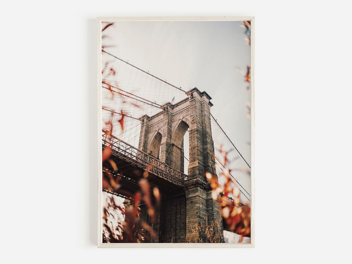 Brooklyn Bridge Photography, New York Urban Poster