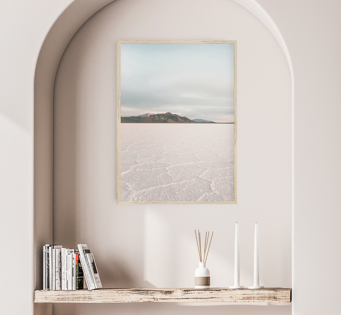 Bonneville Salt Flats Utah Minimalist Landscape Art Print - Image 3