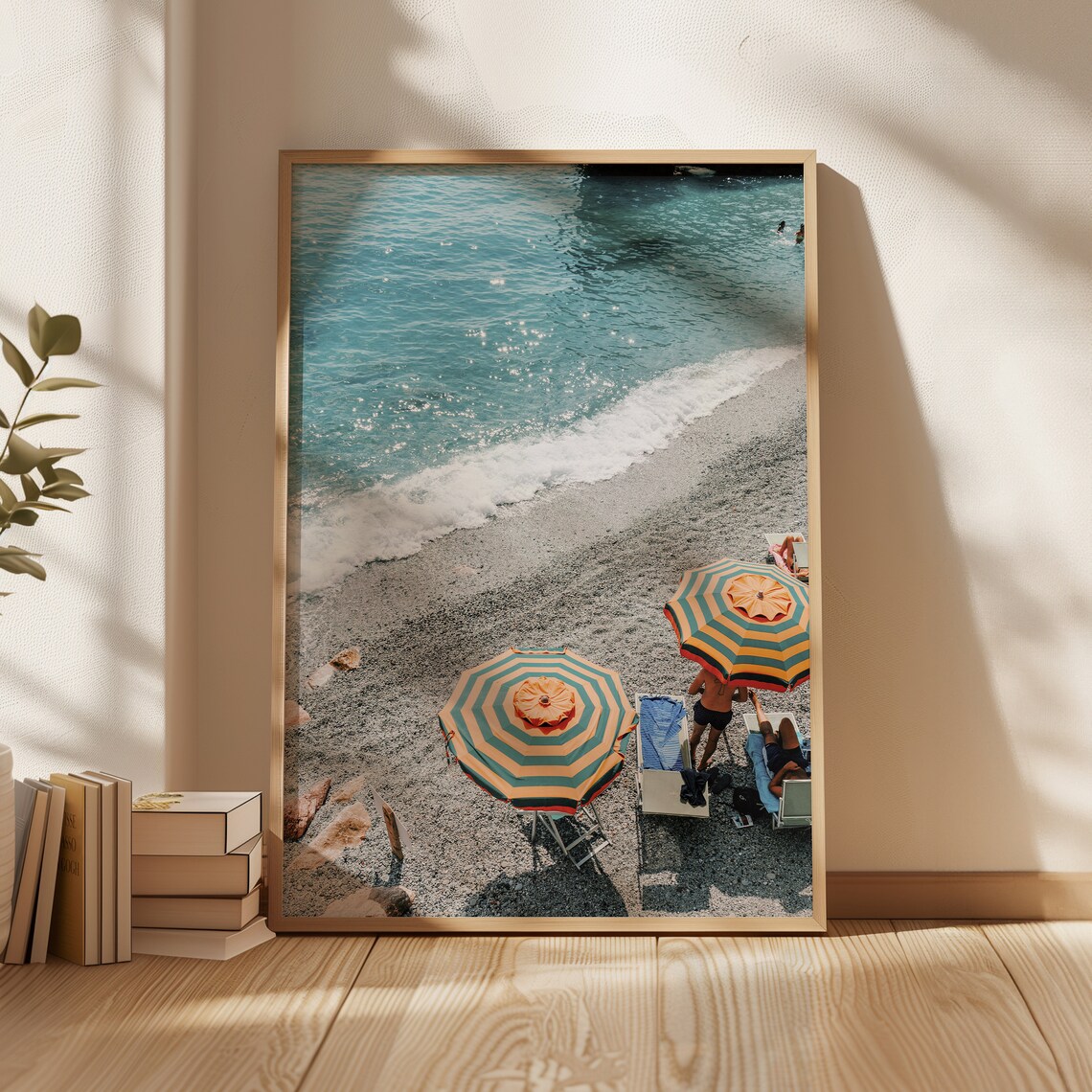 Cinque Terre Italy Beach Travel Poster, Coastal Scene - Image 4