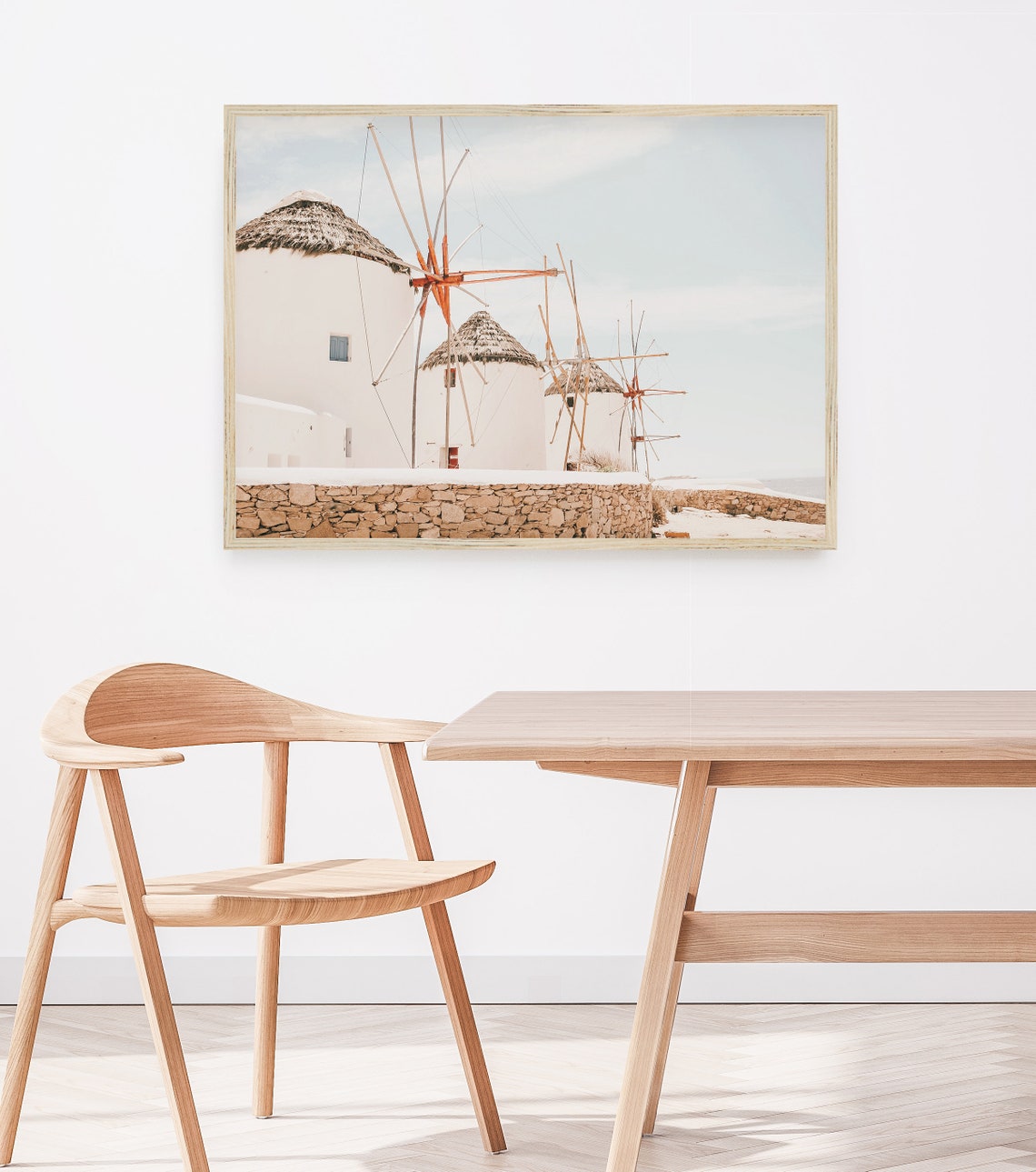 Mykonos Greece Traditional Windmills Stone Wall Cycladic Travel Poster - Image 4